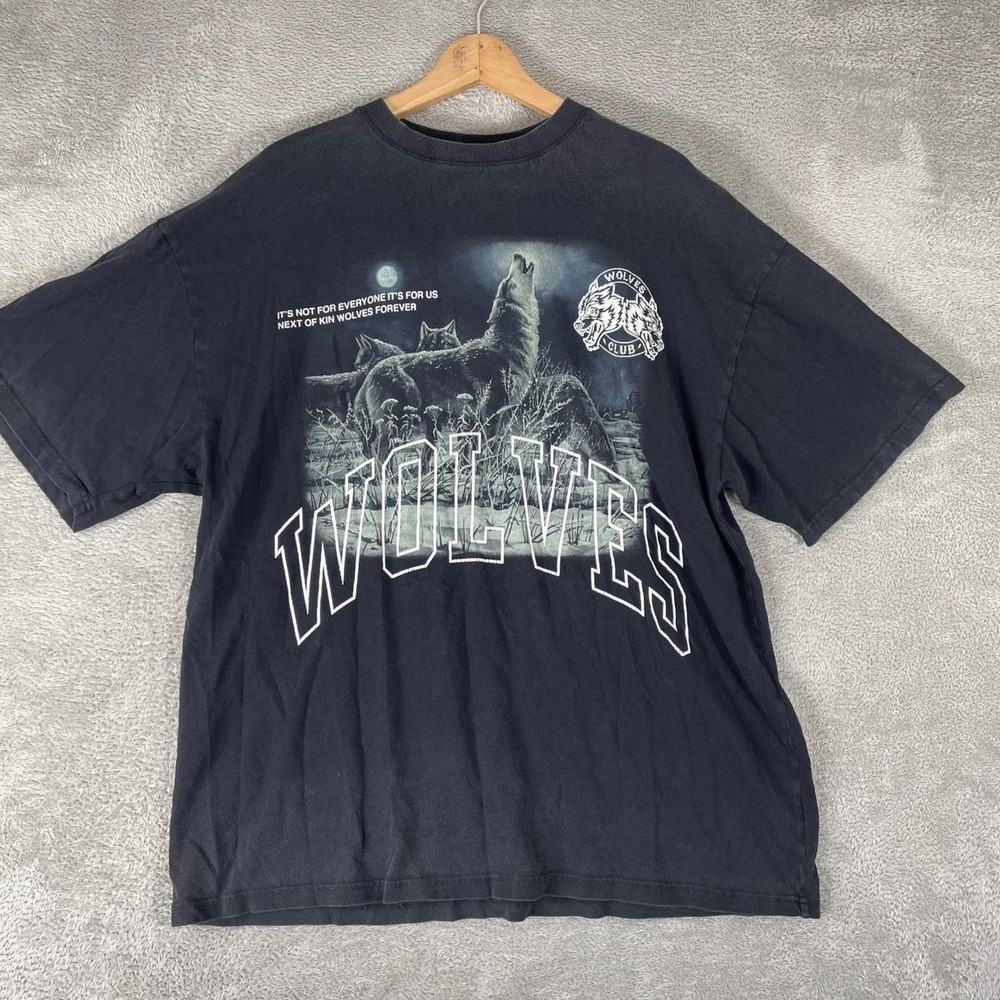 Darc Sport Wolves Club Shirt Mens Large Black Limited Edition Howling Wolf Gym